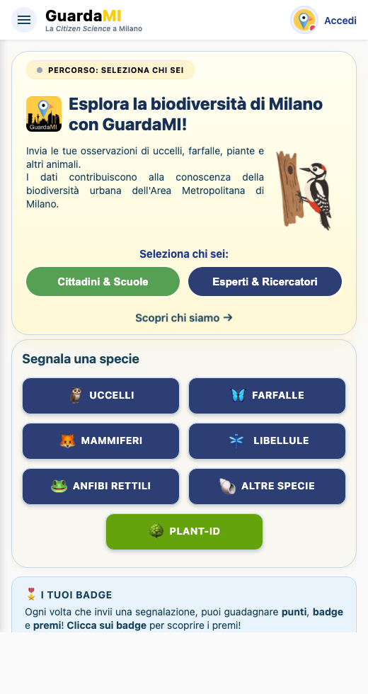 Anteprima della WebApp GuardaMI